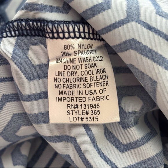 Jude Connally Tie Neck Tank Top Medium Blue Geometric Print - Picture 5 of 6